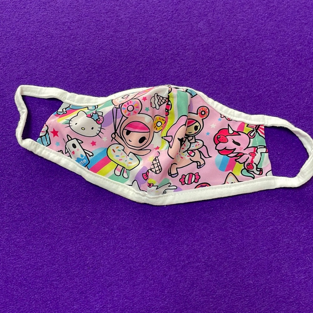 Tokidoki face mask, worn once 💙💜💛💕
